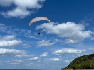 ようやく風が落ち着いてくれました。
日にちを変更してくださったお客様も無事飛べましたよ。
ここ佐仁はサンゴ礁に囲まれウミガメも多い場所。
ウミガメ🐢はもちろん、サシバやミサゴなどの猛禽類の鷹🦅、魚も🐟上空からご覧いただけました。
冬は風が強い日が多いですが、飛べたら鷹🦅やクジラ🐋が見れるチャンスですよー。

#奄美
#奄美パラグライダー
#パラグライダー体験
#ハッピースカイ